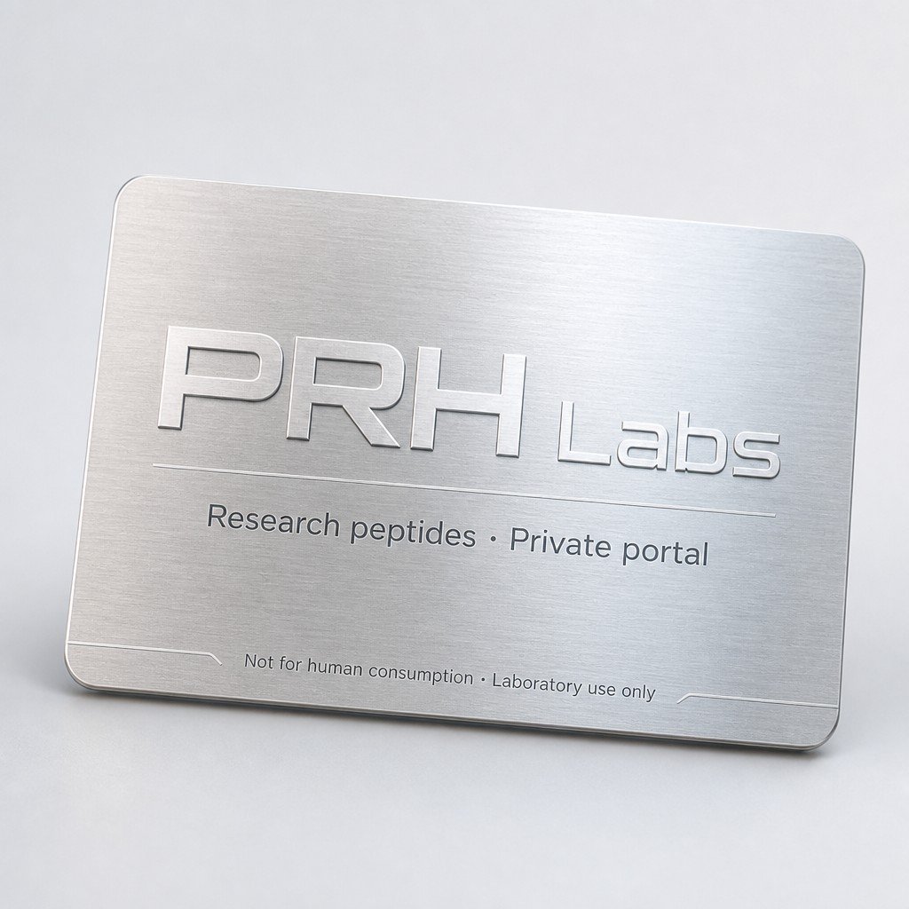 PRH Labs metallic research lab card